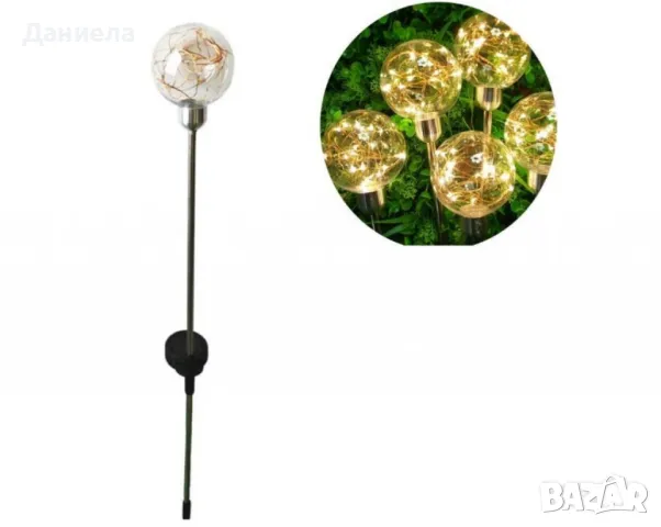 Соларни лампи сферичен LED, IP66, време за разреждане над 8ч, снимка 2 - Соларни лампи - 49064346