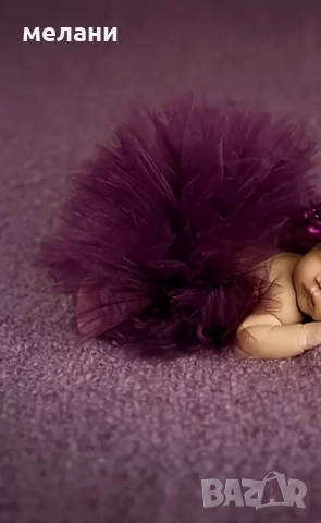 ИЗРАБОТВАМ бебешко розова пола пачка /туту/– за рожден ден или фотосесия-ПО ПОРЪЧКА, снимка 15 - Бебешки рокли - 51342515