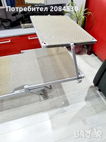 Алуминиев шезлонг със сенник 187/62см