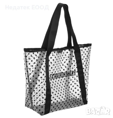 Плажна мрежеста чанта, Черен,  54x12x35см. , снимка 2 - Чанти - 50711482