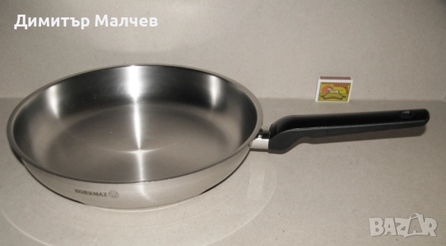 Голям тиган Korkmaz 28 см с капсулирано дъно и бакелитова дръжка, отличен