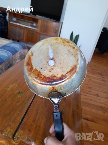 Стар алуминиев тиган #4, снимка 6 - Антикварни и старинни предмети - 33829757