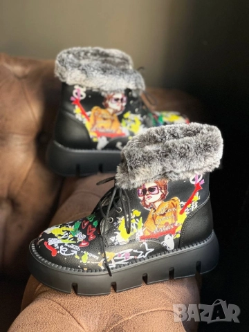 дамски боти с пух , снимка 6 - Дамски боти - 51436869