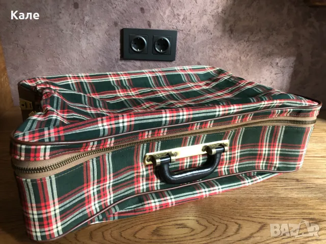 Старинен куфар 70те текстилен с цип, снимка 9 - Куфари - 50083285