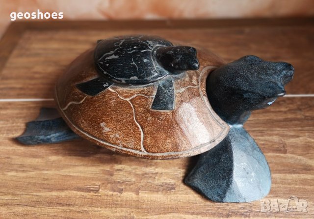 Дървена фигура пепелник костенурка , снимка 4 - Декорация за дома - 35777282