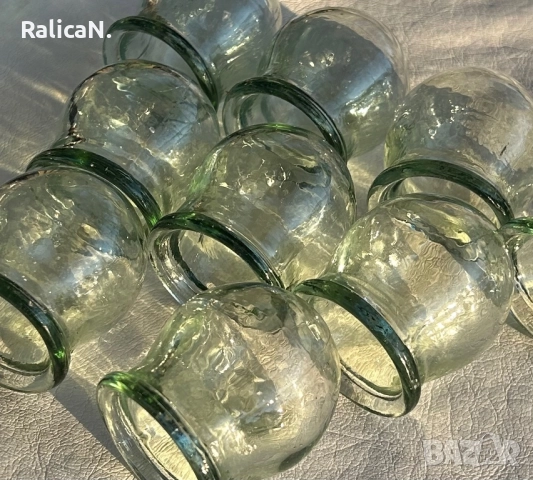 Вендузи стъклени 9бр, снимка 2 - Антикварни и старинни предмети - 52913270