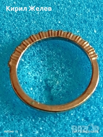 Дамски сребърен пръстен тип ПОЛОВИН ВЕЧНОСТ с инкрустирани кристали стил и елегантност 52391, снимка 4 - Пръстени - 52606508