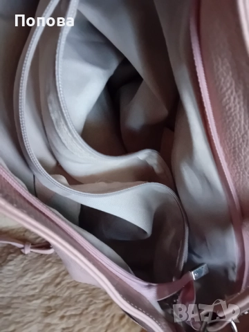 Голяма италианска розова чанта от естествена кожа , снимка 10 - Чанти - 52219310