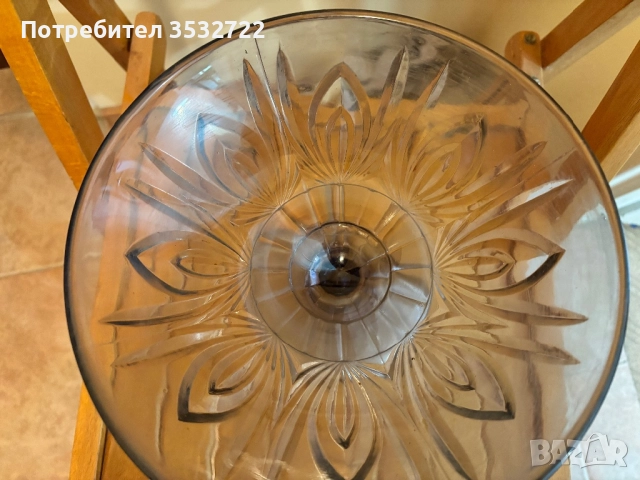 Стъклена фруктиера, снимка 5 - Антикварни и старинни предмети - 51466088