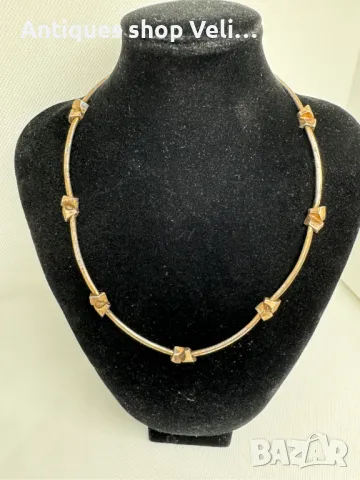 Сребърно колие №5985 , снимка 2 - Колиета, медальони, синджири - 47450244