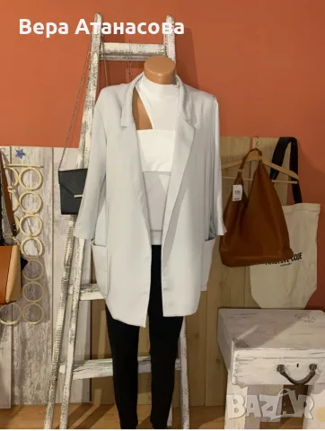 🤍🤍🤍 Сако/бкезър Zara гълъбово сив цвят🍈 м/л, снимка 3 - Сака - 55845613