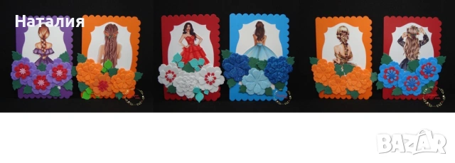 Ръчно бродирани картички, магнити и книгоразделители, снимка 16 - Декорация за дома - 53615695