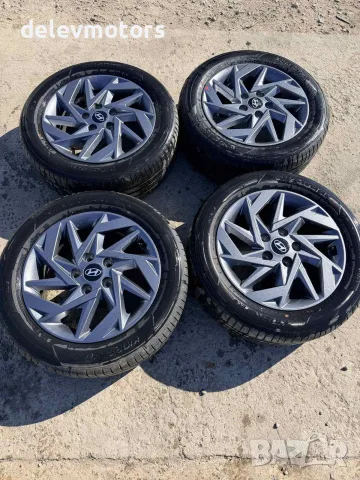 Джанти алуминиеви 5x114.3 16 цола 6.5J, ET46 с гуми 205/55/16 от Hyundai Elantra 7, 1.6 MPI