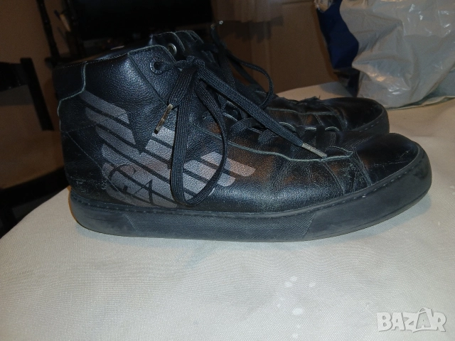 Мъжки зимни боти от естествена кожа, EA7 , снимка 2 - Мъжки боти - 52680717