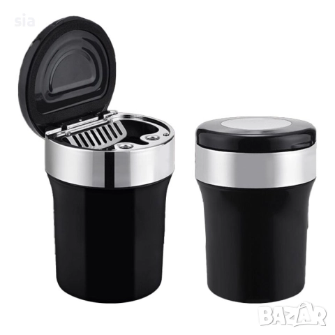 Пепелник за автомобил с диод/ синя светлина, снимка 2 - Аксесоари и консумативи - 52233676