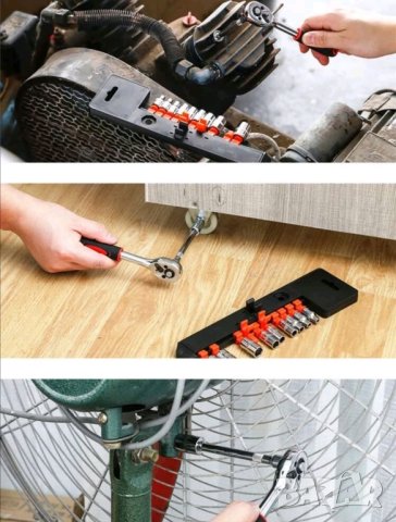 Комплект гедоре 12 части с тресчотка и вложки , снимка 5 - Гедорета - 42176498