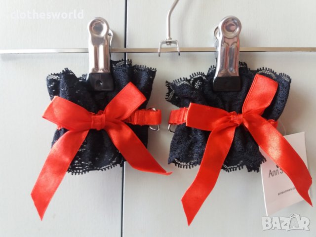 Еротичини дантелени белезници с панделки и метални халки Ann Summers