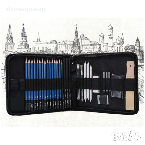 4822 Пълен комплект професионални моливи за скициране: От детайлно 5H до дълбоко 8B, снимка 4 - Ученически пособия, канцеларски материали - 53733024