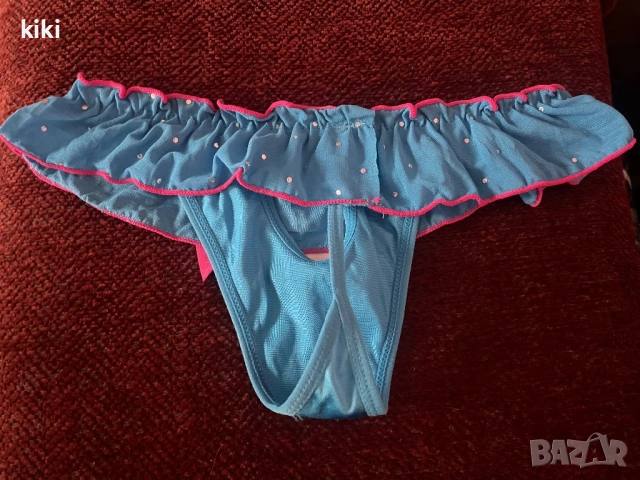 S-M Дамски сатенени полупрашки в синьо и лилаво , снимка 5 - Бельо - 53454419