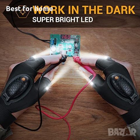 Уникален инструмент - Ръкавици с LED фенер PARIGO,аксесоар за къмпинг,колоездене,риболов, снимка 4 - Аксесоари за велосипеди - 39775968