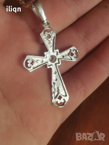 Сребърен Масивен синджир с висулка. 925 Проба. 56см. Цена 36,99лв. За Севлиево безплатна доставка., снимка 4 - Колиета, медальони, синджири - 51366647