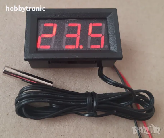 Цифров LED термометър за вграждане -50⁰..110⁰, зелен, снимка 3 - Друга електроника - 48876618