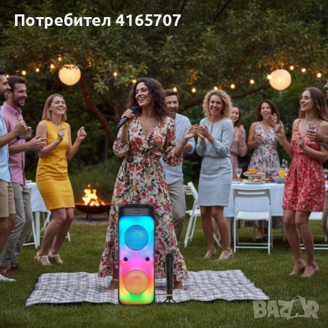 Караоке тонколона – 40W, Bluetooth, с микрофон и дистанционно управление, снимка 3 - Тонколони - 53150037