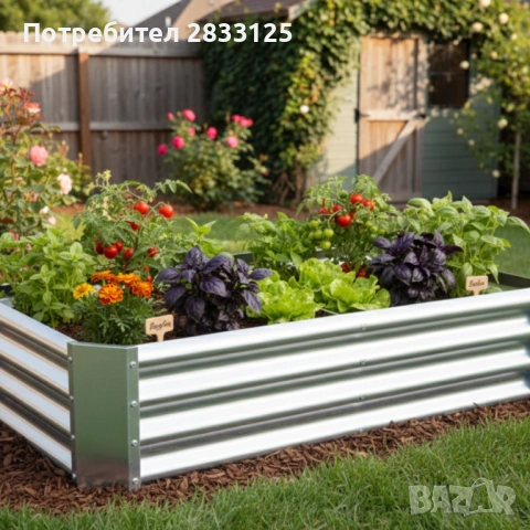 Метална поцинкована леха за зеленчуци и цветя - здрава и устойчива, снимка 5 - Градински мебели, декорация  - 53660509