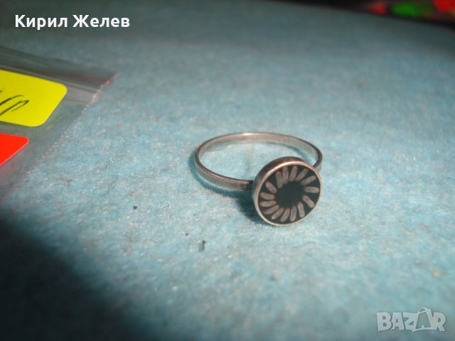 СТАР СРЕБЪРЕН МАЙСТОРСКИ с НИЕЛО ЕФЕКТ ЕМАЙЛИРАН ПРЪСТЕН СРЕБРО 925 БИЖУ МАЙСТОРСКА ИЗРАБОТКА 25356, снимка 7 - Пръстени - 35884172