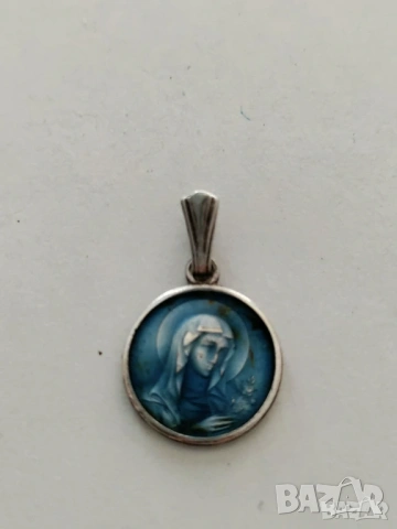 Сребърна висулка Богородица, снимка 2 - Колиета, медальони, синджири - 53668991