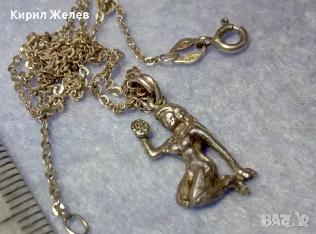 РОМАНТИЧЕН Арт НУВО СРЕБЪРЕН МЕДАЛЬОН ЗОДИЯ ДЕВА с ФИНА СРЕБЪРНА ВЕРИЖКА СРЕБРО 925 ПРОБА 38801, снимка 10 - Колиета, медальони, синджири - 50354735