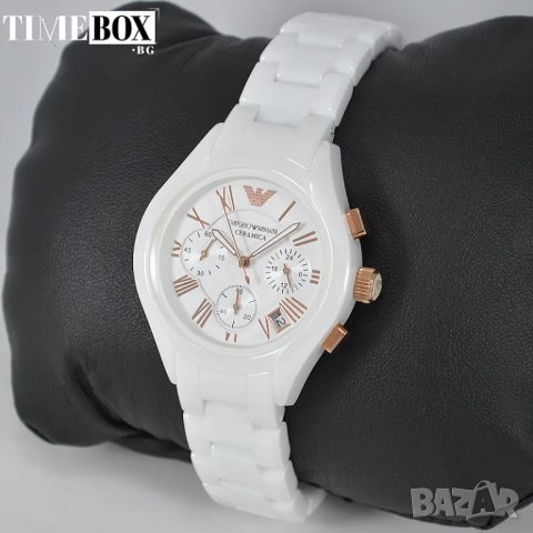 Emporio Armani AR1417 Ceramica Chronograph. Нов дамски часовник, снимка 6 - Дамски - 38833531