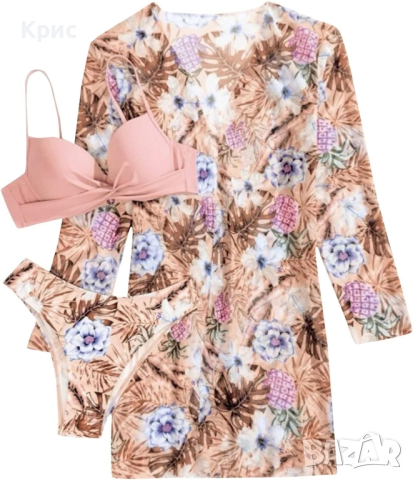 Бански костюм от три части, размери М и L, снимка 4 - Бански костюми - 44610959