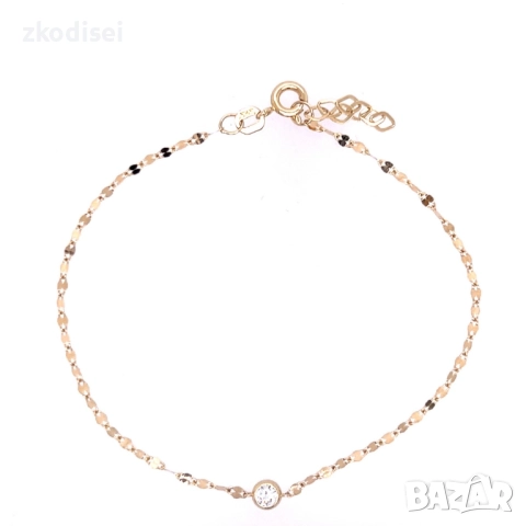 Златна дамска гривна 0,69гр. 17,5см. 14кр. проба:585 модел:34432-6, снимка 1