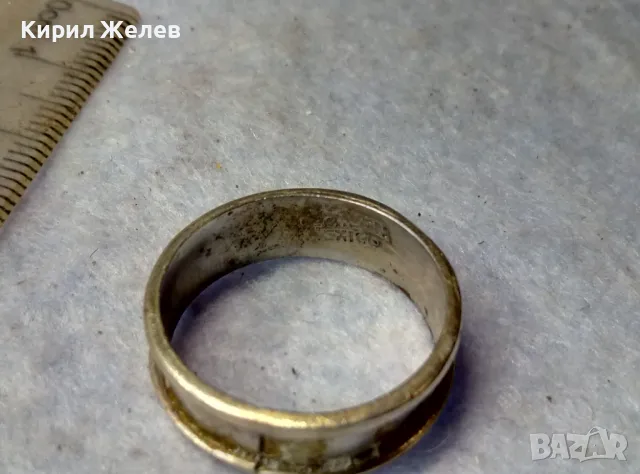 СТАР РЯДЪК МЕКСИКАНСКИ ПОСРЕБРЕН ПРЪСТЕН от АЛПАКА с МАРКИРОВКИ и НУЖДА от РЕСТАВРАЦИЯ 44472, снимка 4 - Антикварни и старинни предмети - 49757754