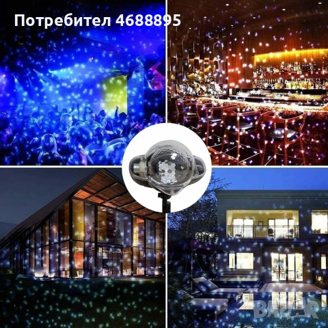 Диско лампа Snow Flower Lamp, снимка 6 - Прожектори - 52864200