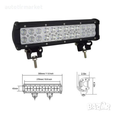 LED лед бар/LED bar 30 см 72 w – GUN1116, снимка 2 - Аксесоари и консумативи - 56052260