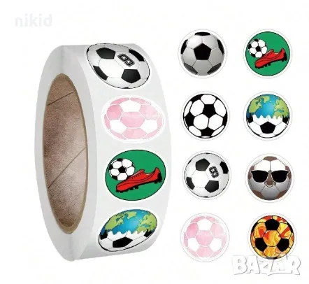 100 бр Топка Топки футбол самозалепващи лепенки стикери за ръчна изработка за подарък