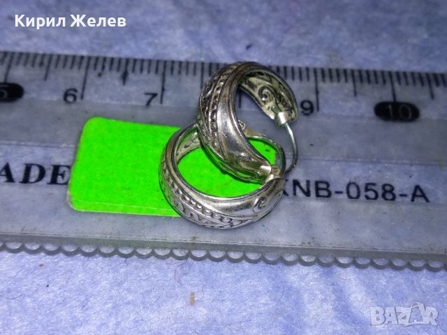 ОРНАМЕНТИРАНИ РЕТРО АРТ СРЕБЪРНИ ОБЕЦИ СРЕБРО 925 РЪЧНА МАЙСТОРСКА СТАРА ИЗРАБОТКА 18586, снимка 3 - Обеци - 40920792