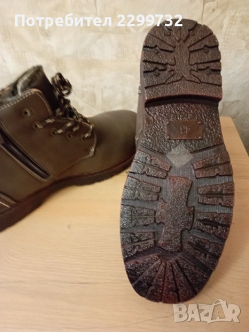 Нови топли мъжки боти № 43 – кафяви, снимка 4 - Мъжки боти - 52599666