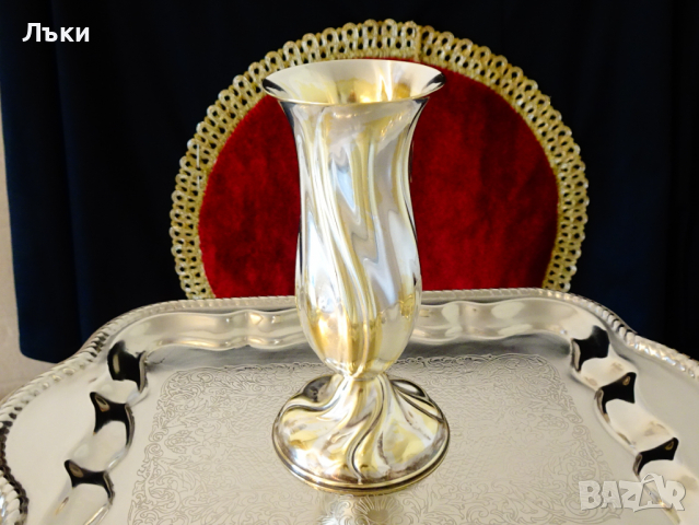 Посребрена ваза,чаша,салфетник. , снимка 6 - Антикварни и старинни предмети - 36213400