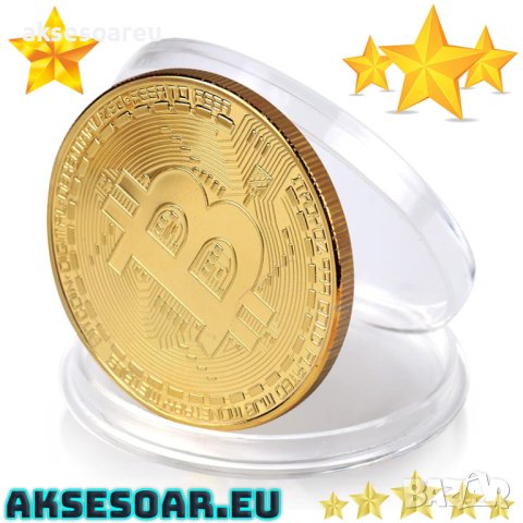 Позлатени биткойн монети за колекция сувенири за познавачи на Bit Coin криптовалутата метална физиче, снимка 10 - Нумизматика и бонистика - 42191615