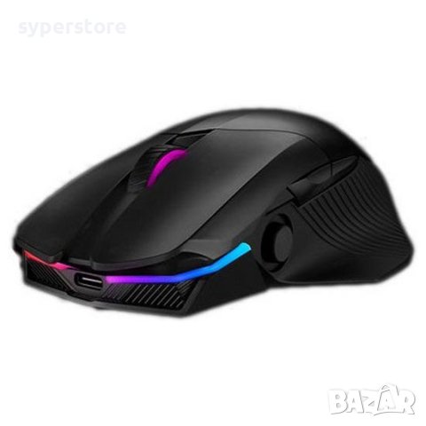 Мишка Безжична и USB Геймърска Asus ROG Chakram 90MP02N1-BMUA00 16000dpi 13btns Черна Оптична RGB, снимка 1 - Клавиатури и мишки - 42526524