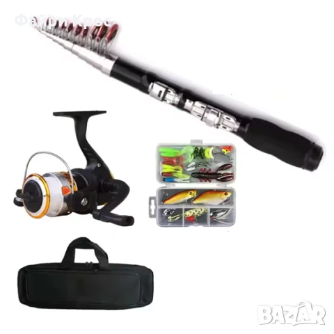 Комплект за риболов, риболовни принадлежности - Въдица, Корда, Макара, Примамки блесна воблер такъми, снимка 1