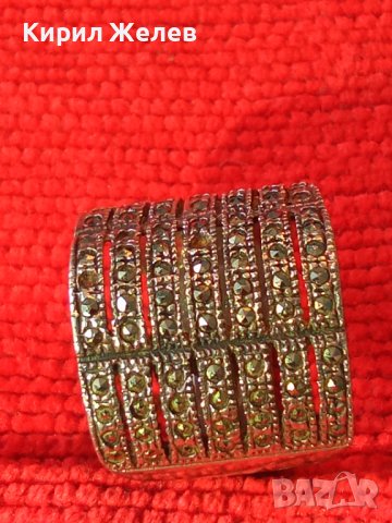 СКЪПОЦЕНЕН СРЕБЪРЕН АЖУРЕН ФЕШЪН АРТ ПРЪСТЕН СРЕБРО 925 с ФАСЕТИРАНИ МАРКАЗИТИ 21381, снимка 16 - Пръстени - 41388924