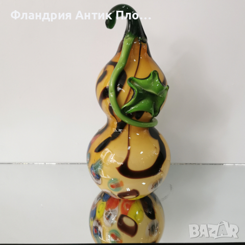 Тиква от арт стъкло - жълта , снимка 3 - Декорация за дома - 36355338