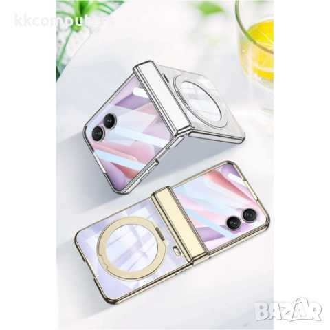 Калъф с протектор GKK за Honor Magic V Flip 2 – MagSafe, стойка и защита на пантата, електроплейтинг, снимка 11 - Калъфи, кейсове - 52144340
