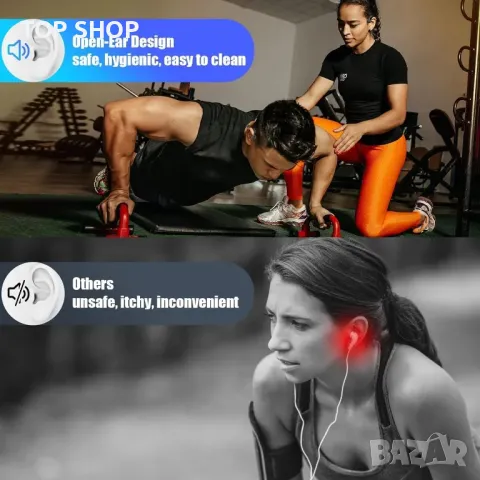 Слушалки с костна проводимост модернизирани IPX7 водоустойчиви безжични слушалки за бягане фитнес, снимка 3 - Безжични слушалки - 48938489