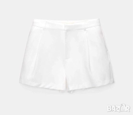 Дамски бермуди Pull&Bear, 52% лен, 48% вискоза, Бели, 46