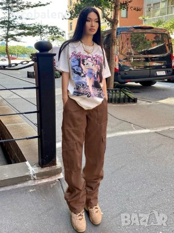 Модни дамски дънкови карго панталони, 3цвята, снимка 4 - Панталони - 41775582